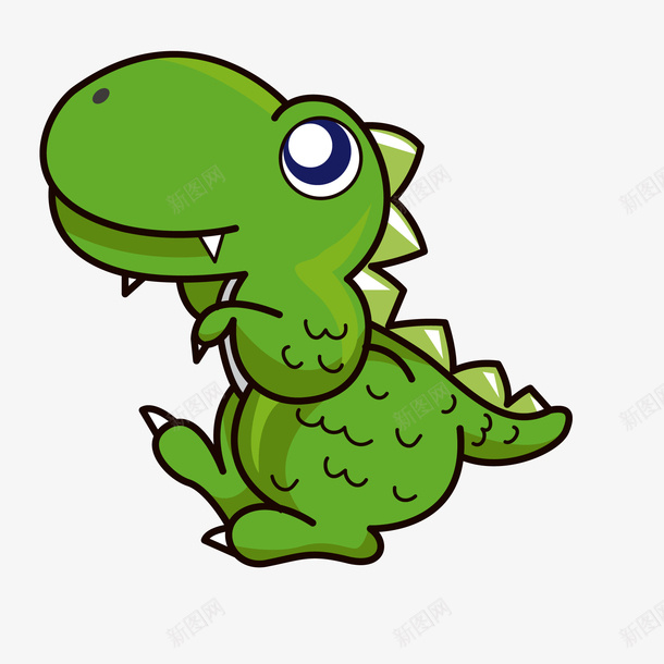 手绘绿色的恐龙动物矢量图ai免抠素材_新图网 https://ixintu.com 动物设计 卡通 可爱 恐龙 手绘 绿色 远古时期 矢量图