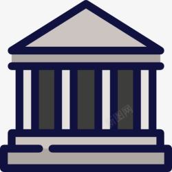 博物馆古典银行图标高清图片