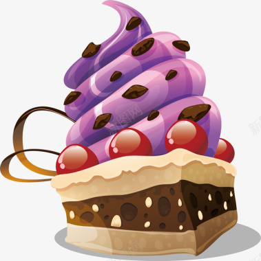 紫色的沙河蛋糕卡通矢量图图标图标