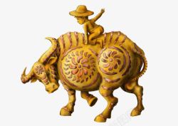 铜雕塑牧童骑牛雕塑高清图片