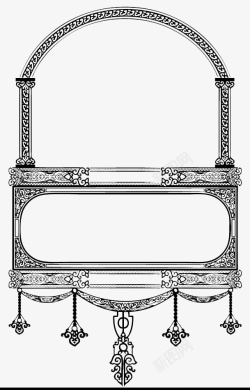 中世纪花纹创意边框高清图片