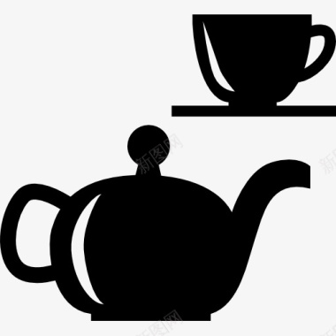 茶壶和茶杯图标图标