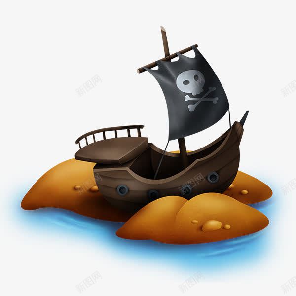 卡通海盗船png免抠素材_新图网 https://ixintu.com png png素材 卡通画 海盗船 船