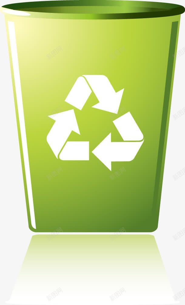 绿色创意环保绿色垃圾桶图标png_新图网 https://ixintu.com 创意 垃圾桶图标 绿色环保