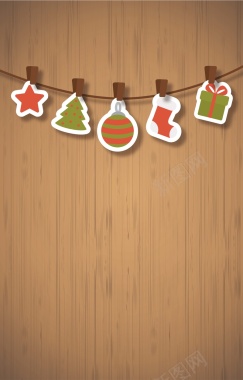 墙上挂着的圣诞标签背景矢量图背景
