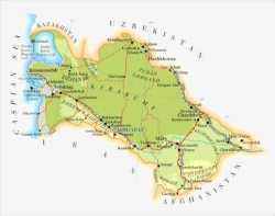 土库曼斯坦土库曼斯坦地图高清图片