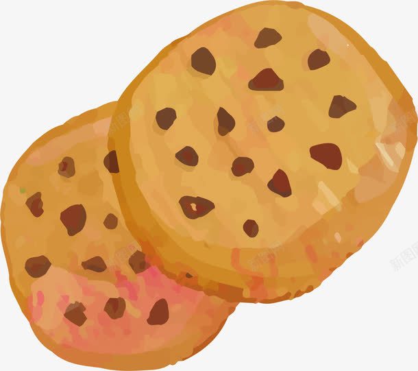 曲奇饼干png免抠素材_新图网 https://ixintu.com 圈圈 巧克力 手绘 斑点 曲奇饼干 食物