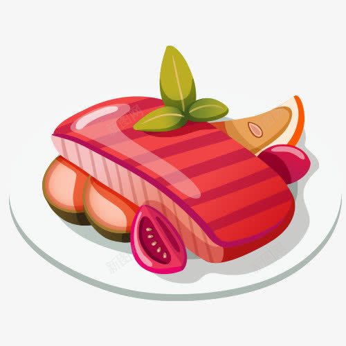 卡通美食png免抠素材_新图网 https://ixintu.com 素材 美食 肉片 西红柿 鸡蛋