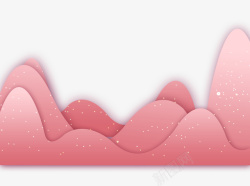 手绘粉色山脉图素材