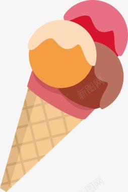 彩色冰淇淋球图标图标