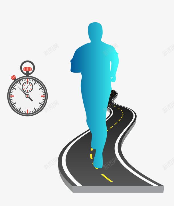 卡通图案蓝色跑步的人png免抠素材_新图网 https://ixintu.com 卡通图案 跑步的人 运动人物 运动跑道 运动项目长跑 长跑
