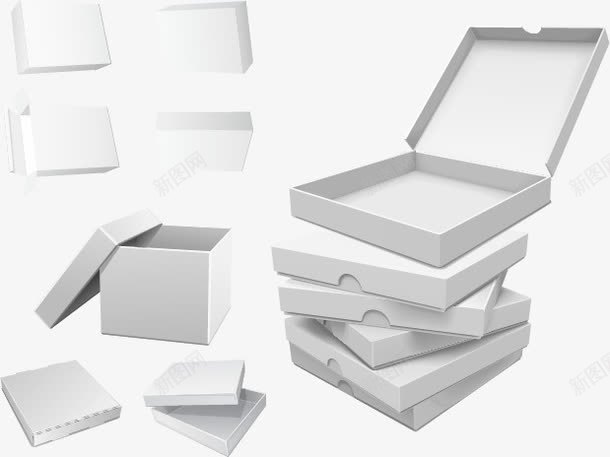 纸盒矢量图ai免抠素材_新图网 https://ixintu.com 免费矢量下载 包装盒 白色 纸盒 纸箱 矢量图