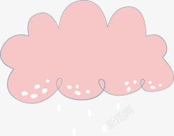 粉红色的云朵和雨点素材
