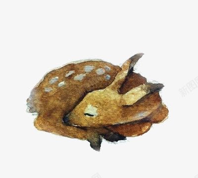 梅花鹿png免抠素材_新图网 https://ixintu.com 动物 卡通小鹿 小鹿 手绘小鹿 睡觉的小鹿