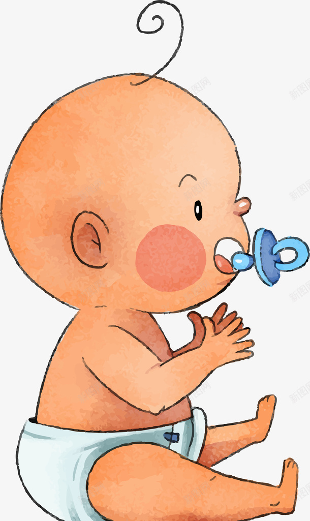 水彩婴儿png免抠素材_新图网 https://ixintu.com 卡通可爱 可爱婴儿 小清新 彩色底纹 水彩 矢量图案