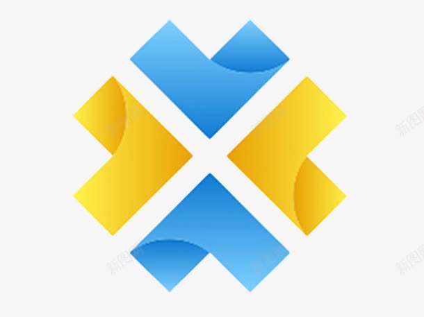 黄蓝色个性几何片图标png_新图网 https://ixintu.com 个性 创意 标签 漂亮 蓝色图标 黄色图标