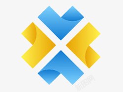 蓝色梦幻图标背景图片黄蓝色个性几何片图标高清图片