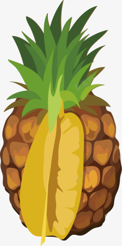 黄色菠萝卡通插画矢量图素材