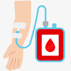 输血的手无偿献血卡通插画矢量图高清图片