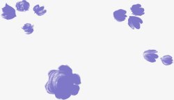 中秋节紫色花朵水彩素材