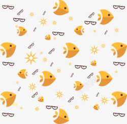 鏂灭汗黄色小鱼和眼镜框矢量图高清图片