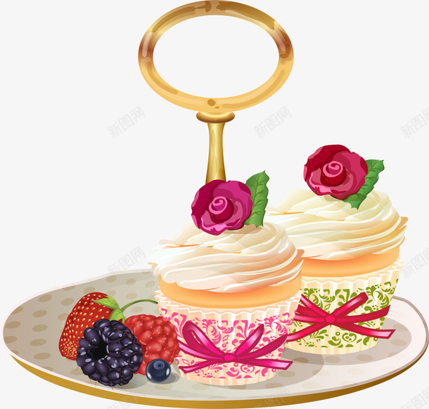 美味宴会纸杯蛋糕png免抠素材_新图网 https://ixintu.com 奶油蛋糕 宴会蛋糕 白色碟子 纸杯蛋糕 美味蛋糕 美食