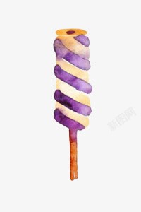 手绘紫芋冰棍素材