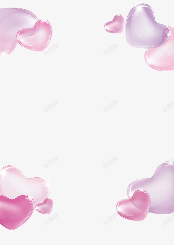 粉色爱心背景装饰图案png免抠素材_新图网 https://ixintu.com 浪漫 爱心 粉色