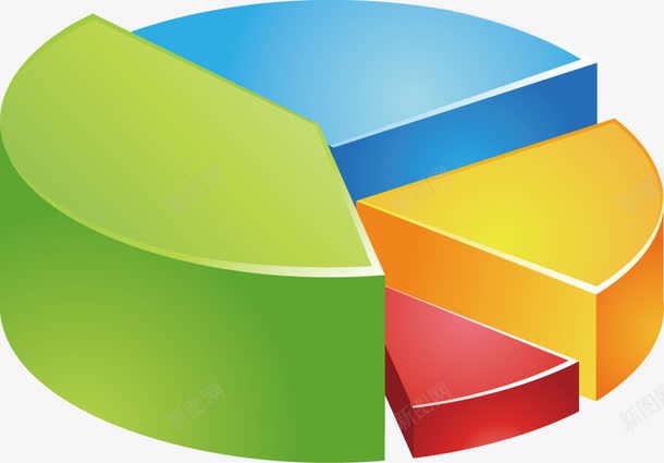 PPT饼形图表png免抠素材_新图网 https://ixintu.com PPT设计 彩色图表 饼形图
