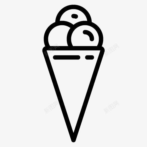 简笔甜筒png免抠素材_新图网 https://ixintu.com 一个 冰激淋 卡通 手绘 甜筒 简笔 线条 黑色