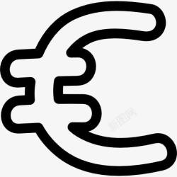 欧元的轮廓欧元手绘货币符号图标高清图片
