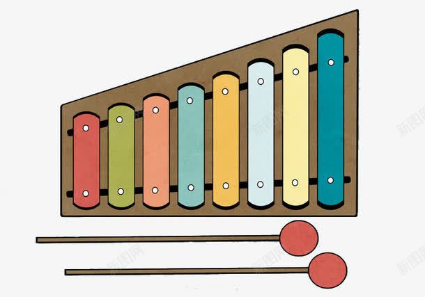 平风格马林巴琴插图png免抠素材_新图网 https://ixintu.com 乐器 儿童 彩色 琴