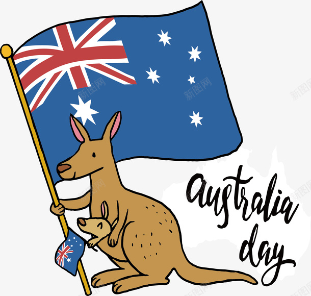 手绘拿着国旗的袋鼠矢量图ai免抠素材_新图网 https://ixintu.com AustraliaDay 可爱袋鼠 澳大利亚 澳大利亚日 矢量png 袋鼠 矢量图