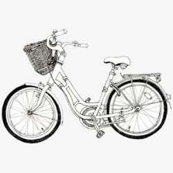 淑女自行车自行车素描高清图片