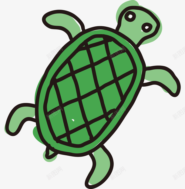手绘卡通绿色乌龟png免抠素材_新图网 https://ixintu.com 乌龟简笔画 儿童绘画 卡通乌龟 卡通动物 手绘乌龟 绿色乌龟