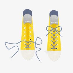 黄色鞋子系鞋带素材