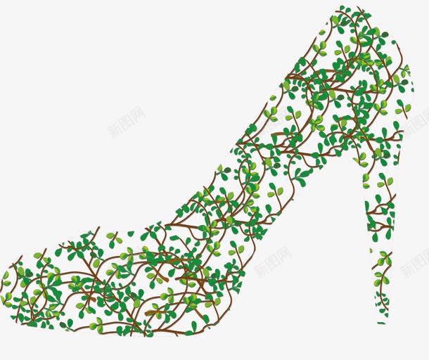 绿色高跟鞋png免抠素材_新图网 https://ixintu.com PNG素材 免费 免费PNG 免费素材 手绘 环保 鞋子