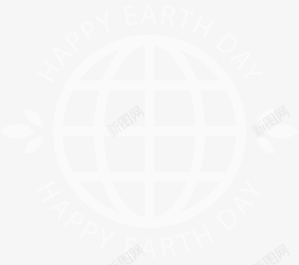 世界地球日快乐白色艺术字图标图标