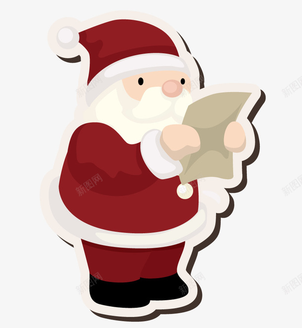 读信的圣诞老人png免抠素材_新图网 https://ixintu.com 卡通圣诞老人 圣诞图库 圣诞素材 圣诞老人