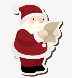 读信的圣诞老人素材