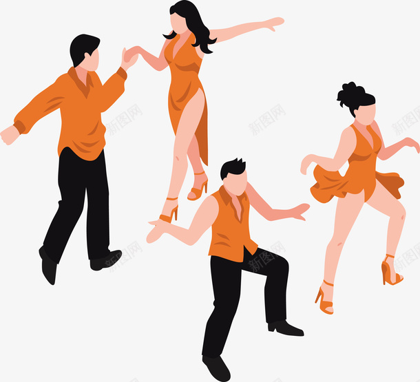 正在跳舞的男女矢量图eps免抠素材_新图网 https://ixintu.com 拉丁 拉丁舞 拉丁舞PNG 矢量拉丁舞 矢量跳舞 跳舞 矢量图