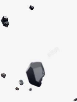 黑色晶石漂浮晶石效果素材