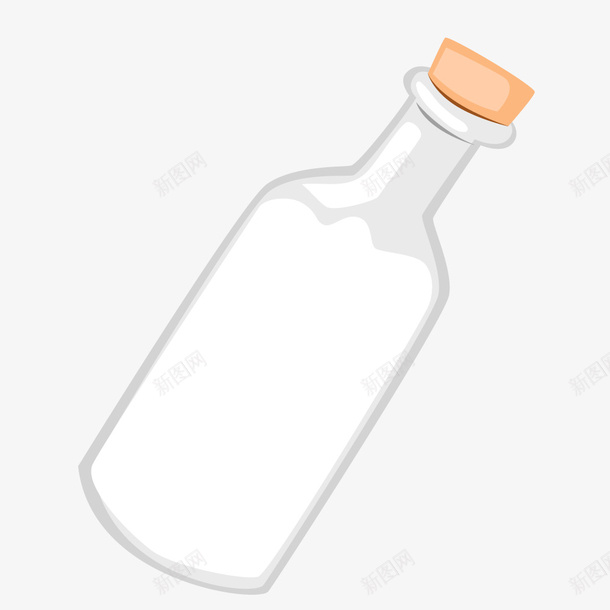 白色木塞玻璃瓶子矢量图ai免抠素材_新图网 https://ixintu.com 木塞 玻璃瓶子 白色 矢量图