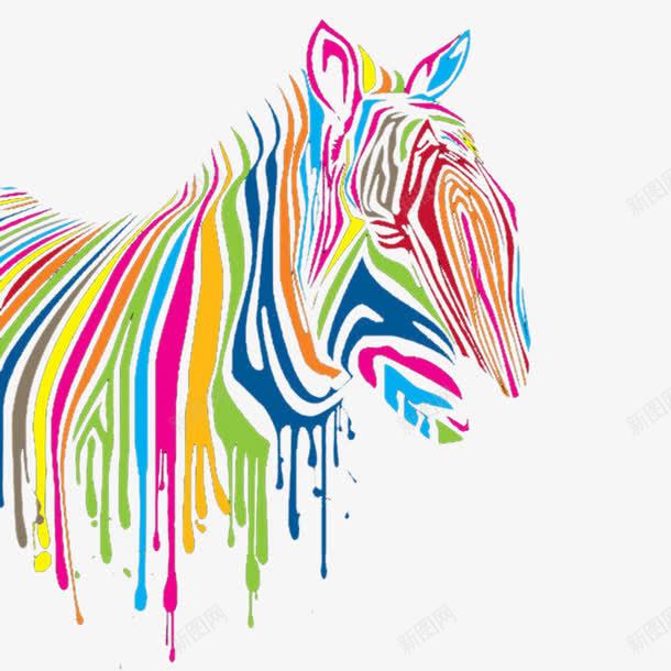 彩色斑马png免抠素材_新图网 https://ixintu.com PNG免费 创意海报 创意海报素材 创意设计 创意设计素材 动物 动物肌理结合 水彩