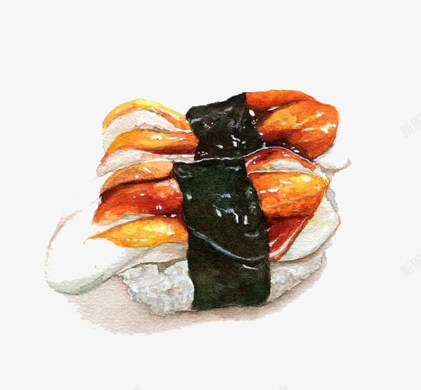 水彩寿司png免抠素材_新图网 https://ixintu.com 卡通 寿司 手绘 水彩 装饰