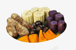 竽头紫薯木瓜白玉米素材