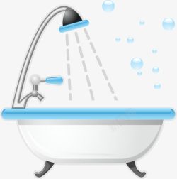 浴室水龙头一个澡盆矢量图高清图片