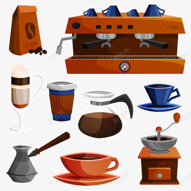 咖啡png免抠素材_新图网 https://ixintu.com PNG免抠图下载 咖啡店 咖啡豆 手工 研磨 装饰