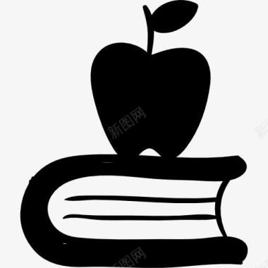 苹果在一本书图标图标