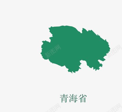 绿色青海省图标图标